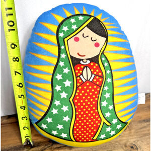 Our Lady of Guadalupe Pillow Colorful Religious Catholic Mexican Holiday Feast